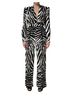 Dolce & Gabbana Basic 100% Rayon Solid Black Black White Viscose Zebra Pattern Women's Jumpsuit Size XXS - photo 1