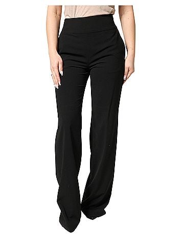 Roberto Cavalli Black High Waist Straight Trouser Formal Women's Pants (view 1)