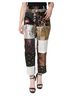 Dolce & Gabbana Basic 100% Cotton Solid Multi Color Multicolor Patchwork Jacquard High Waist Women's Pants Size XS - photo 1