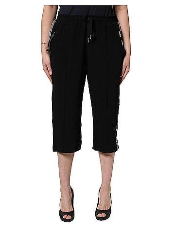Dolce & Gabbana Basic Black Viscose Mid Waist Cropped Women Women's Pants (view 1)