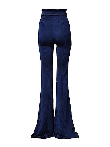 Elisabetta Franchi Navy Blue HighWaist Flare Leg Trouser Women's Pants (view 2)