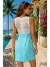Lilly Pulitzer 100% Polyester Solid Teal White Cocktail Dress Size 4 - photo 12