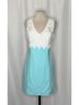Lilly Pulitzer 100% Polyester Solid Teal White Cocktail Dress Size 4 - photo 3