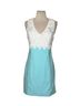 Lilly Pulitzer 100% Polyester Solid Teal White Cocktail Dress Size 4 - photo 1