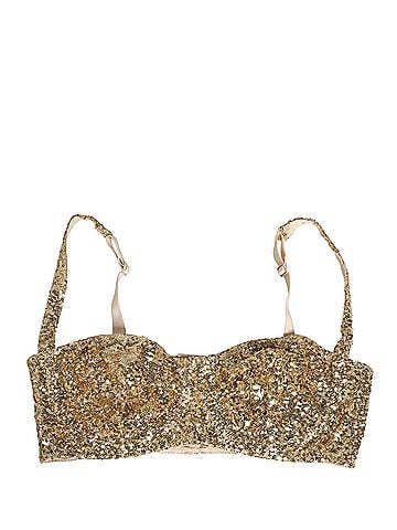 Dolce & Gabbana Basic Gold Sequined Semi-Pad Underwire Bra Women's Underwear (view 1)