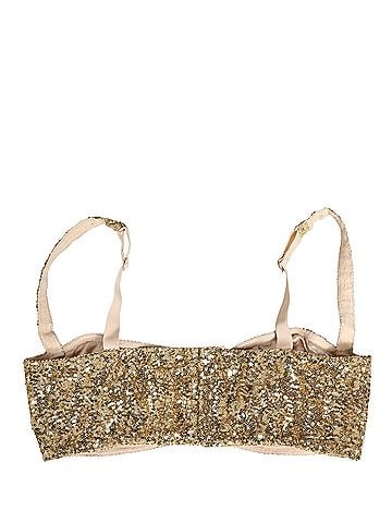 Dolce & Gabbana Basic Gold Sequined Semi-Pad Underwire Bra Women's Underwear (view 2)