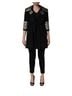 Dolce & Gabbana Basic 100% Silk Solid Black Black Single-Breasted Brocade Coat Women's Jacket Size L - photo 1