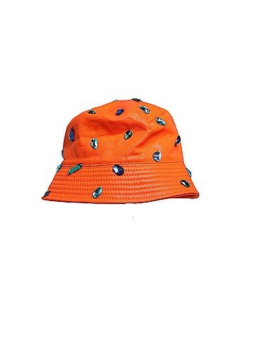 Dolce & Gabbana Basic Orange Crystal Embellished Bucket Fisherman Cap Women's Hat (view 2)