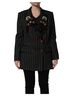 Dolce & Gabbana Basic 100% Silk Solid Black Black Stripe Double-Breasted Blazer Women's Jacket Size XL - photo 1