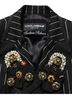 Dolce & Gabbana Basic 100% Silk Solid Black Black Stripe Double-Breasted Blazer Women's Jacket Size XL - photo 5