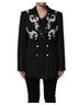 Dolce & Gabbana Basic 100% Wool Solid Black Black Stripe Double-Breasted Blazer Women's Jacket Size 14 - photo 1
