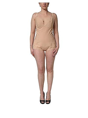 Dolce & Gabbana Basic Nude Nylon Full Body Shaper Bodysuit Women's Top (view 1)