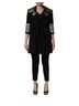 Dolce & Gabbana Basic 100% Silk Solid Black Black Single-Breasted Brocade Coat Women's Jacket Size S - photo 1