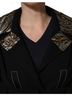 Dolce & Gabbana Basic 100% Silk Solid Black Black Single-Breasted Brocade Coat Women's Jacket Size S - photo 4