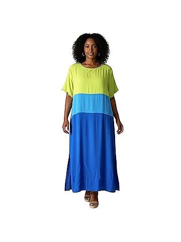 Diane von Furstenberg Color Block Maxi Dress Casual Dress (view 1)