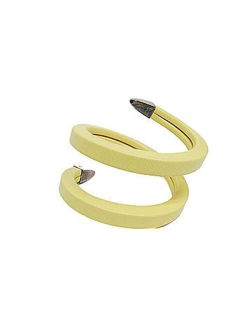 Bottega Veneta Bottega Veneta Spiral bracelet 608701 Leather,Silver 925 Wrap Bracelet Yellow (view 1)