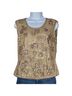Escada Print Gold Brown Sleeveless Top Size 10 - photo 1
