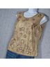 Escada Print Gold Brown Sleeveless Top Size 10 - photo 5
