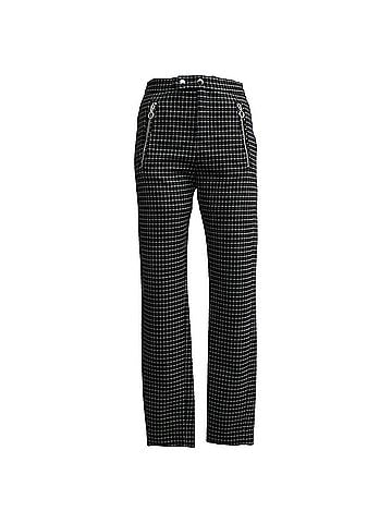 Isabel Marant Isabel Marant Check-Print Tweed Trousers in Black Cotton (view 1)