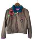 Natural Life 96% Cotton 4% Other 100% Polyester Floral Brown Pink Purple Green Jacket Size S - photo 1