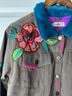 Natural Life 96% Cotton 4% Other 100% Polyester Floral Brown Pink Purple Green Jacket Size S - photo 4