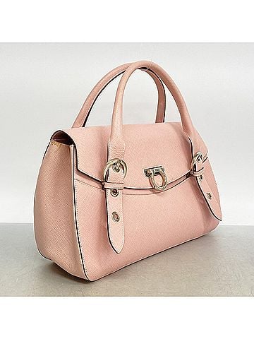 Salvatore Ferragamo Salvatore Ferragamo Gancini Leather Handbag, Pink, Women's (view 2)
