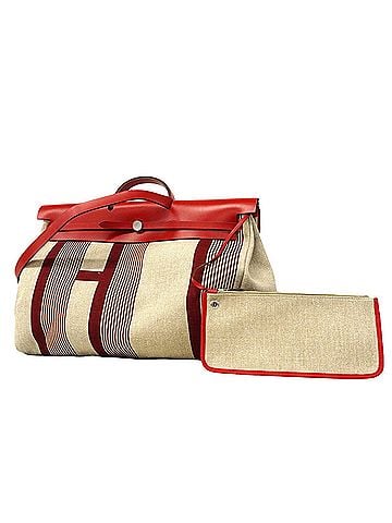 Hermès Hermes Herback Zip GM Canvas Handbag, Red, D Stamp, Women's (view 1)