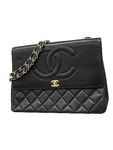 Chanel Chanel Shoulder Bag, Large Matelassé, Lambskin, Black, Women's (view 1)