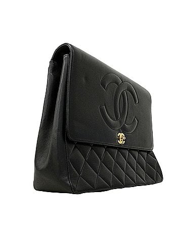Chanel Chanel Shoulder Bag, Large Matelassé, Lambskin, Black, Women's (view 2)