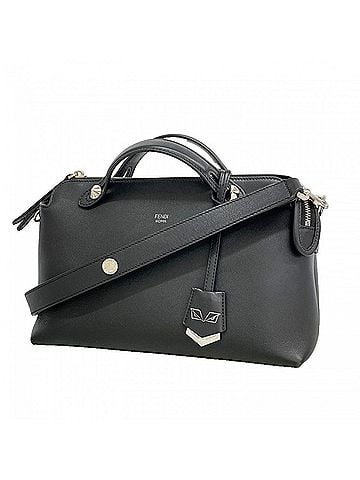 Fendi Fendi By The Way Leather Handbag, Black, 2-way bag for women (view 1)