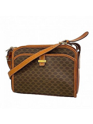 Céline Celine Macadam Shoulder Bag, Brown, Women's (view 1)
