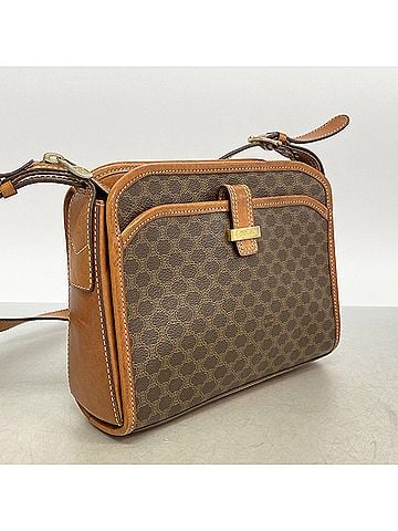 Céline Celine Macadam Shoulder Bag, Brown, Women's (view 2)