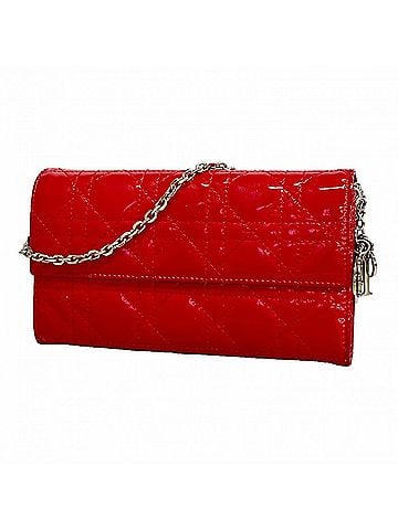 Christian Dior Christian Dior Long Wallet, Cannage Enamel Red, Women's (view 1)