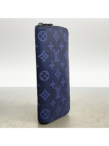 Louis Vuitton Louis Vuitton Monogram Shadow Zippy Wallet Vertical M80423 Navy Men's Long (view 2)