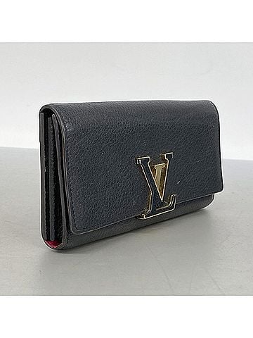 Louis Vuitton Louis Vuitton Long Wallet, Taurillon Leather, Portefeuille Capucines, M61248, Noir (Black), Men's/Women's (view 2)