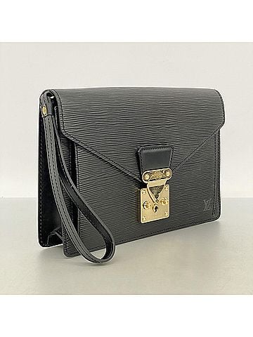 Louis Vuitton Louis Vuitton Epi Leather Clutch Bag, Pochette Sellier Dragonne, M52612, Noir (Men's) (view 2)