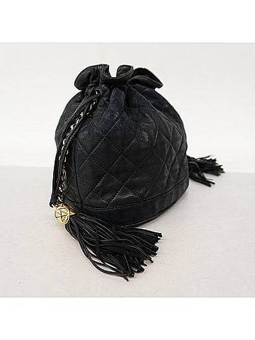 Chanel Chanel Matelassé Chain Shoulder Bag, Lambskin, Black, Women's (view 2)
