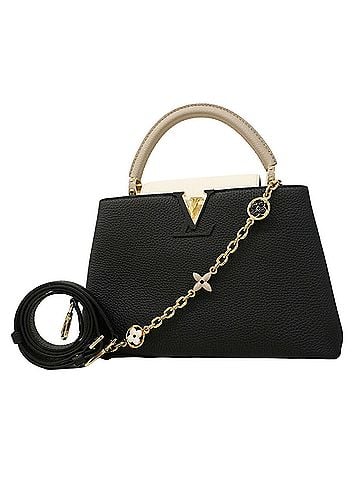 Louis Vuitton Louis Vuitton Capucines MM handbag M25386 Black Beige 2-way bag for women (view 1)