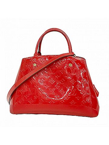 Louis Vuitton Louis Vuitton Vernis Montaigne MM Handbag M41194 Cerise 2-way bag for women (view 1)