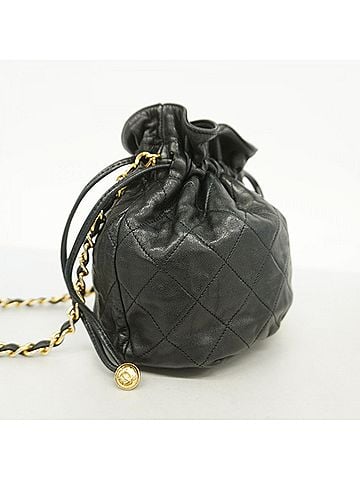Chanel Chanel Matelassé Chain Shoulder Bag, Lambskin, Black, Women's (view 2)