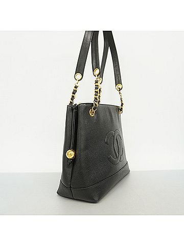 Chanel Chanel Shoulder Bag, Chain Shoulder, Caviar Leather, Black, Women's (view 2)