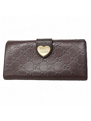 Gucci Gucci long wallet, Guccissima pattern, 203550, leather, brown, women's. (view 1)