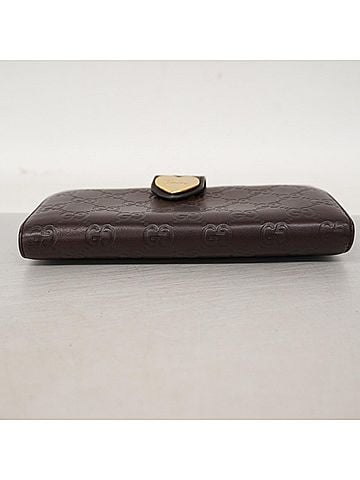 Gucci Gucci long wallet, Guccissima pattern, 203550, leather, brown, women's. (view 2)