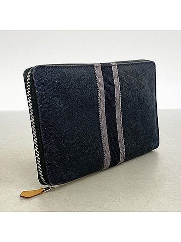 Hermès Hermes Fourre-Tout Purse GM Canvas Long Wallet, Black, Men's & Women's (view 2)