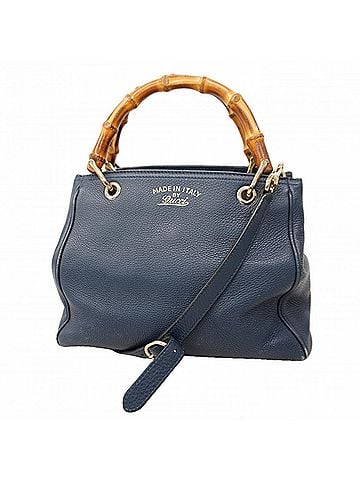 Gucci Gucci Bamboo Handbag 336032 Leather Blue Champagne 2-way Bag for Women (view 1)