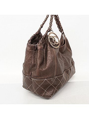 Chanel Chanel Coco Cabas Leather Chain Tote Bag, Brown, for Women (view 2)