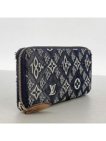 Louis Vuitton Louis Vuitton Monogram Jacquard Long Wallet Since 1854 Zippy M80212 Blue Women's (view 2)