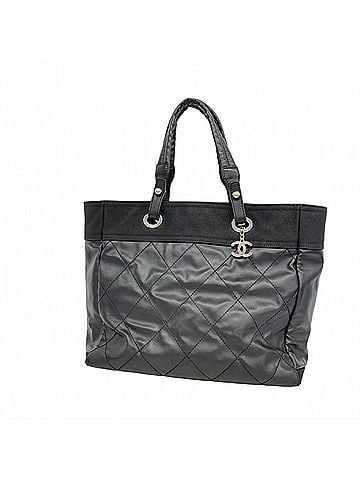 Chanel Chanel Paris Biarritz Canvas Tote Bag, Black, Women's (view 1)