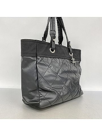 Chanel Chanel Paris Biarritz Canvas Tote Bag, Black, Women's (view 2)