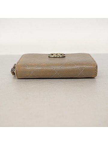 Chanel Chanel Matelassé Lambskin Wallet/Coin Case, Gray, Women's (view 2)